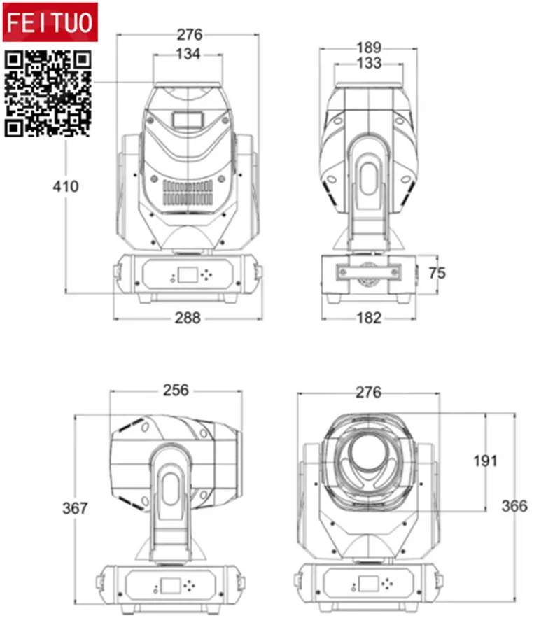 2 шт./лот)+ F светильник чехол 230 Вт Led Mving Head Точечный светильник фирмы "DMX" Gobo Светодиодный точечный светильник стробоскоп светильник моющийся Вращающийся Dj Свадебный концертный