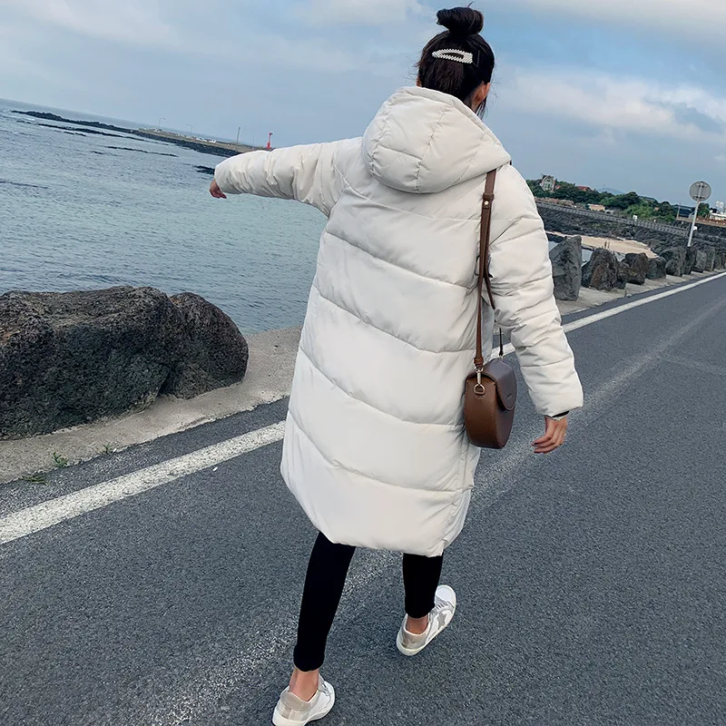 

Cotton Coat Women's Winter Korean-style Loose-Fit Hooded Mid-length 2019 Winter Warm Large Pocket Sale Cotton-padded Jacket Stud