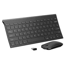 Беспроводная клавиатура и мышь Мини мультимедийная клавиатура мышь комбо набор для ноутбука Mac Настольные Офисные принадлежности