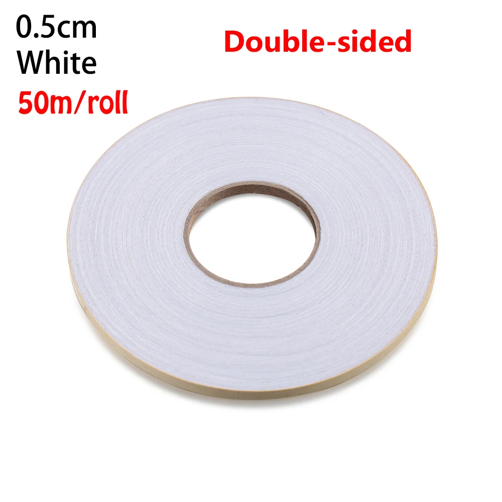 0.5cm-50m(White) 50/100 м черные и белые чудо веб-утюг на Хемминг скотч двусторонний клей нетканый рулон ткани-недорогая одежда из Китая высокое качество отворотами для рукоделия - Цвет: 0.5cm-50m(White)