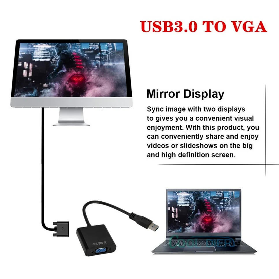 Adaptador de Placa Conversor para Win 3.0 para Vga Bggqgg Vídeo Externo Multi Display 7 - 8 10 Desktop Computador Portátil Projetor Monitor Usb - Image 3