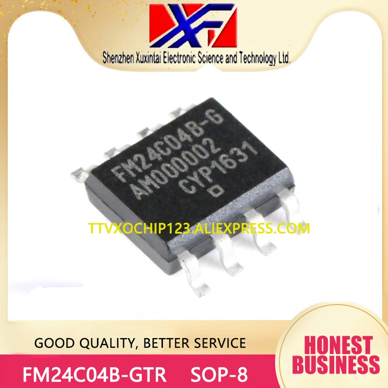 20 шт./лот FM24C04B-GTR FM24C04B IC Фрам 4K I2C 1 МГц лапками углублением SOP-8