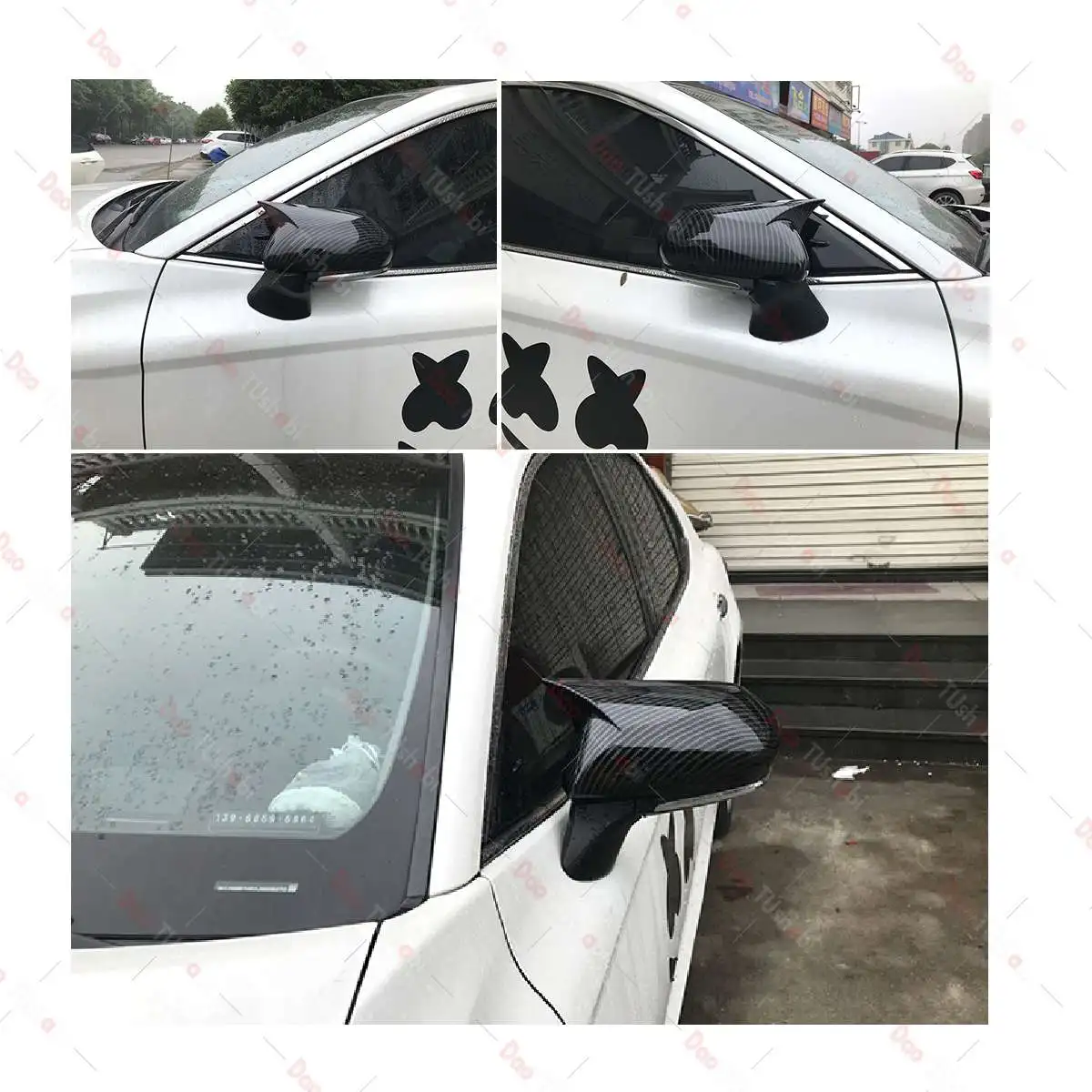 A Pair Rear View Mirror Case For Toyota Camry+ Avalon C-HR-+ Carbon Fiber Rearview Mirror Cover Trim