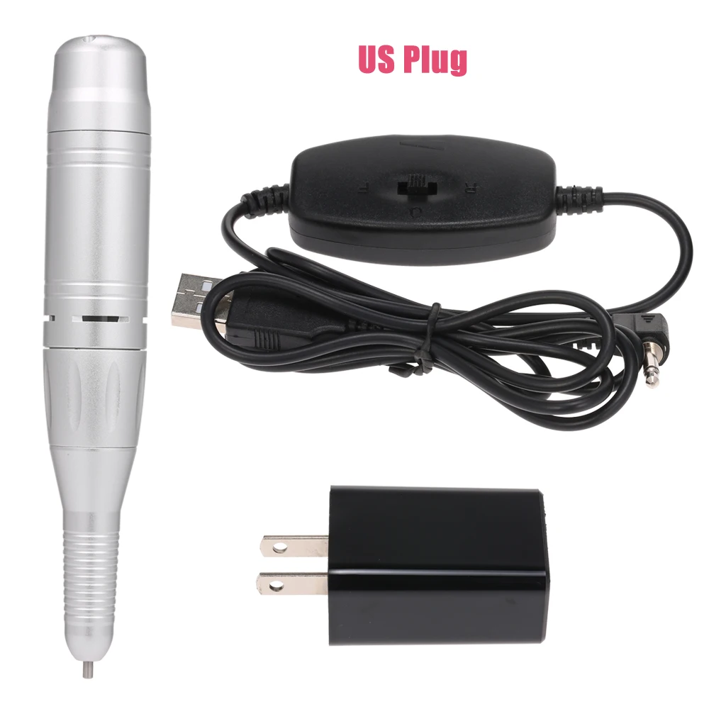 Portable Electric Nail Drill Manicure Pedicure Acrylic Nail Kit with Dust Removal Brush Toe Separators File Nail Drill Bits Set