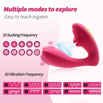 Clitoral Sucking Vibrator, G Spot Dildo Clit Stimulator with 10 Suction and Vibration Patterns Adult Orgasm Sex Toys for Women 3