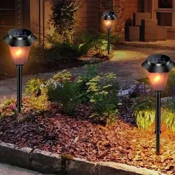 

Solar Power 1PCS/4PCS Lighting Lamp Flame Lights Durable IP65 LED Flickering Path Light Eco-Friendly Garden Waterproof