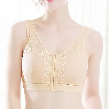 

Front Mastectomy Bra women underwear front closure silicone breast bra prosthesis mastectomy women Breathable Sports Lace Back