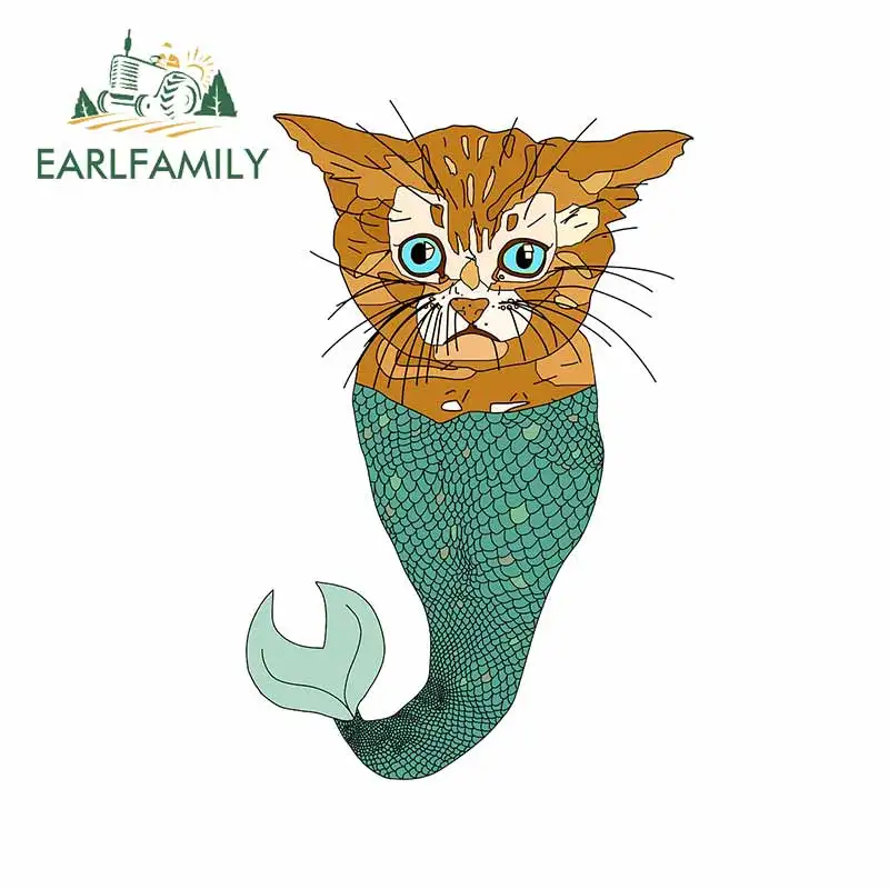 EARLFAMILY 13 см x 8 9 для русалки кошки рыбы кузова автомобиля наклейки Солнцезащитная