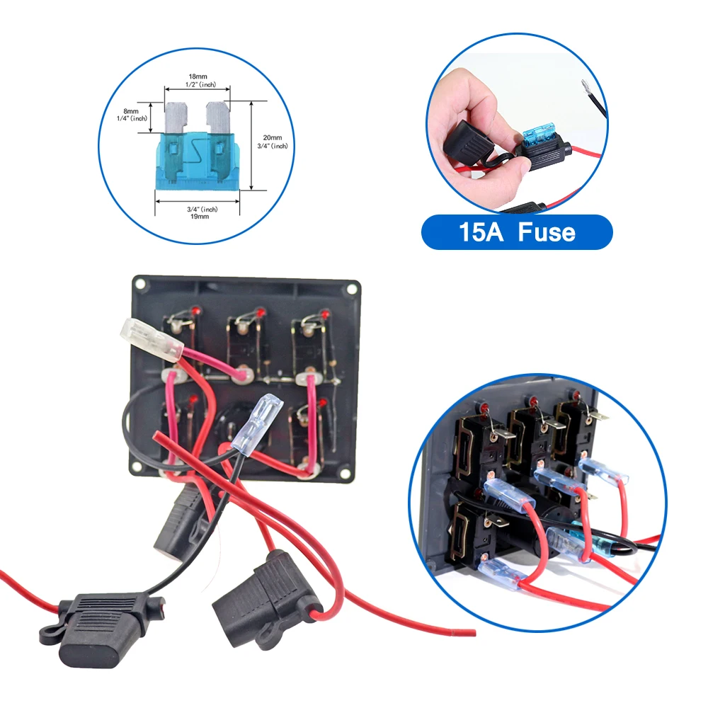 IZTOSS 12 V-24 V DC 5 Gang автомобиль морской цепи RV светодиодный переключатель кулисный переключатель Панель с красным вольтметр Для автомобилей класса RV лодка