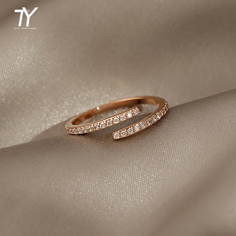Minimalist Geometric Rose Gold Colour Rings For Woman Korean