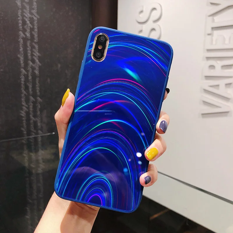 Градиентный Радужный чехол для huawei P Smart Y5 Y6 Y7 Prime Y9 P30 Pro P20 mate 20 Lite Honor 8X 7C яркая задняя крышка