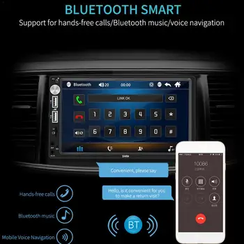 

Car Radio HD 7" Touch Screen Stereo 2 Din Bluetooth FM For ISO/ Android Connection USB Aux Input Mp5 Player No Or With Camera
