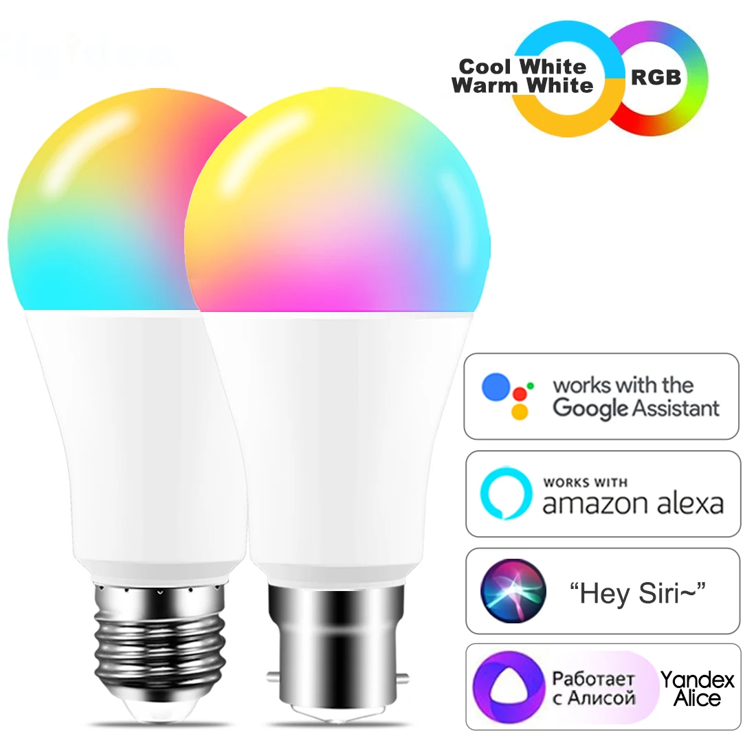 Lampara Bombilla Foco Inteligente Compatible Con Google Siri Alexa Cambia Color