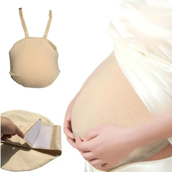 

S/M/L Skin Color Fake Belly Artificial Baby Tummy Belly Pregnancy Pregnant Bump Cloth Bag for Crossdresser Actor Halloween Gifts
