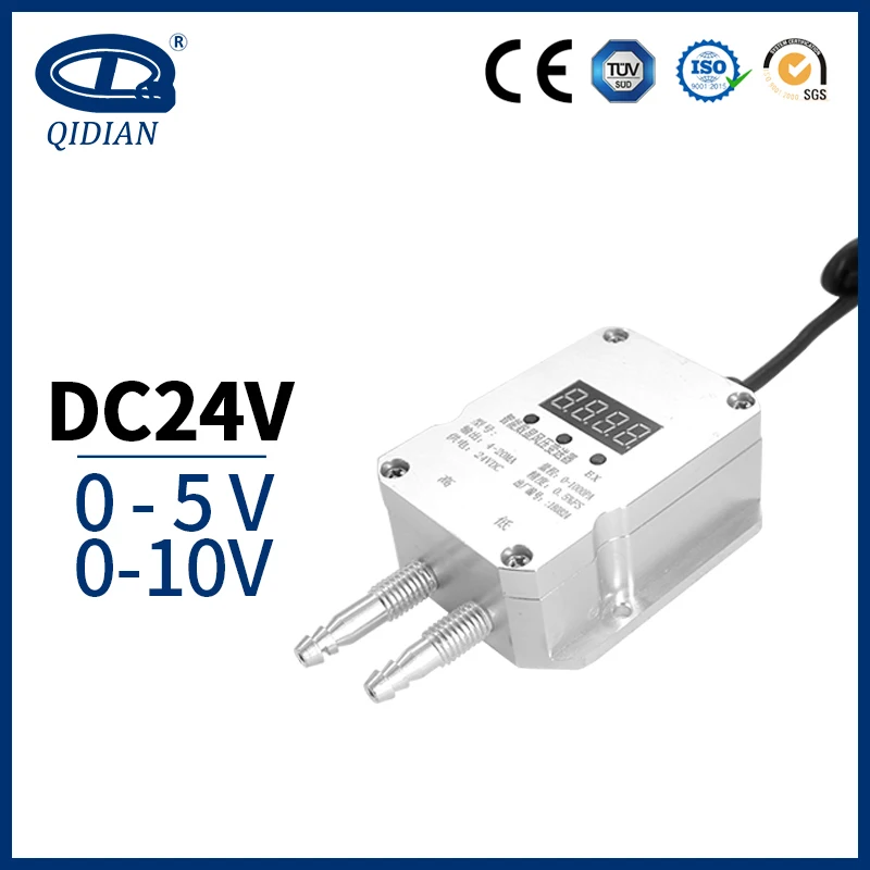 

QDF70B Pressure sensor 5V 10V LED Display Digital pressure sensors differential pressure air pressure sensor transducer