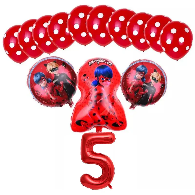 Balloons-25-14pcs 6 шт./компл. из мультфильма, популярная яркая детская одежда с рисунком "Божья коровка" Фольга воздушные шары День рождения украшения божья коровка гелиевый Майларовый и 32 дюймов шара с цифрой - Цвет: Balloons-25-14pcs