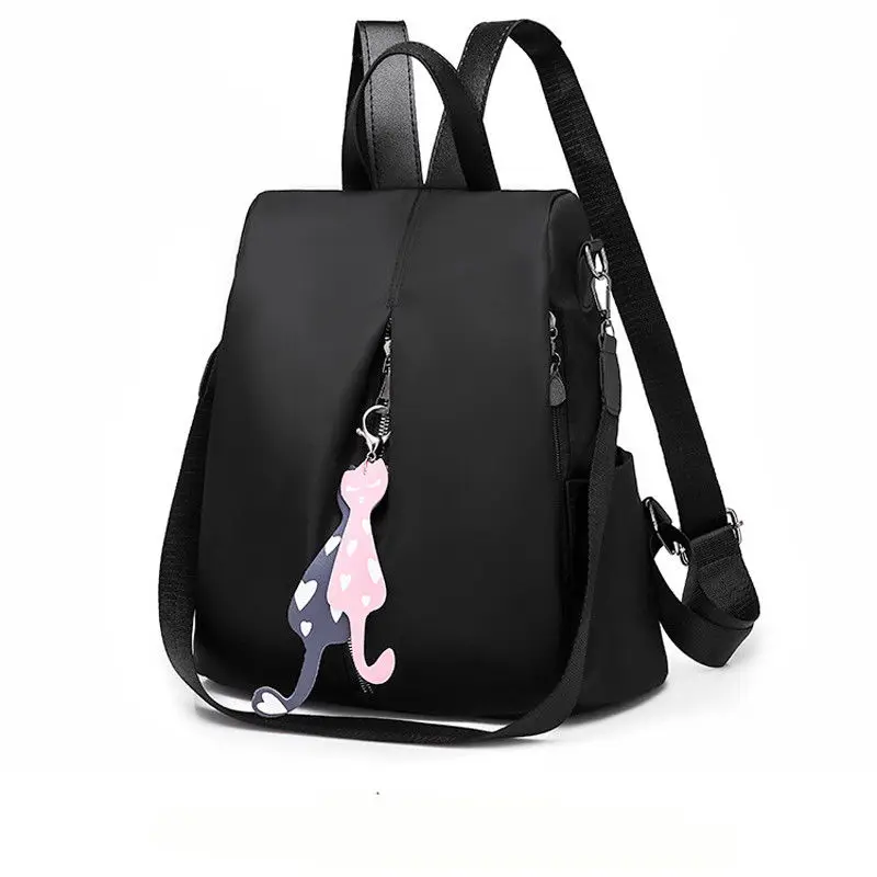 Местный сток Модный водонепроницаемый рюкзак в стиле Оксфорд для девочек школьная сумка высокого качества женские рюкзаки Mochila Feminina - Цвет: Черный