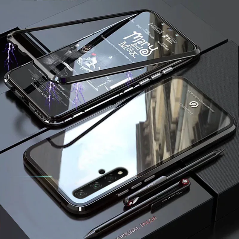 Чехол YonLinTan Coque для huawei Honor 20 Pro Honor20 Металлическая магнитная рамка жесткое