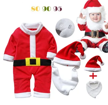 

Autumn And Winter Christmas Costume Childrenswear BABY'S Long-sleeved Rompers/Crawling Clothes + Hat + Bib Three Pieces CHILDREN