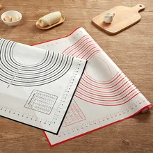 Силиконовый коврик для выпечки со шкалой прокатки тесто коврик для замеса теста антипригарный кондитерский лист духовка пищевой вкладыш Инструменты для выпечки