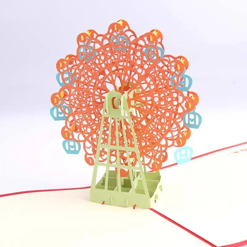 2P3D трехмерное колесо обозрения Рождественская открытка романтическая Вечеринка День рождения Рождество свадебное украшение см