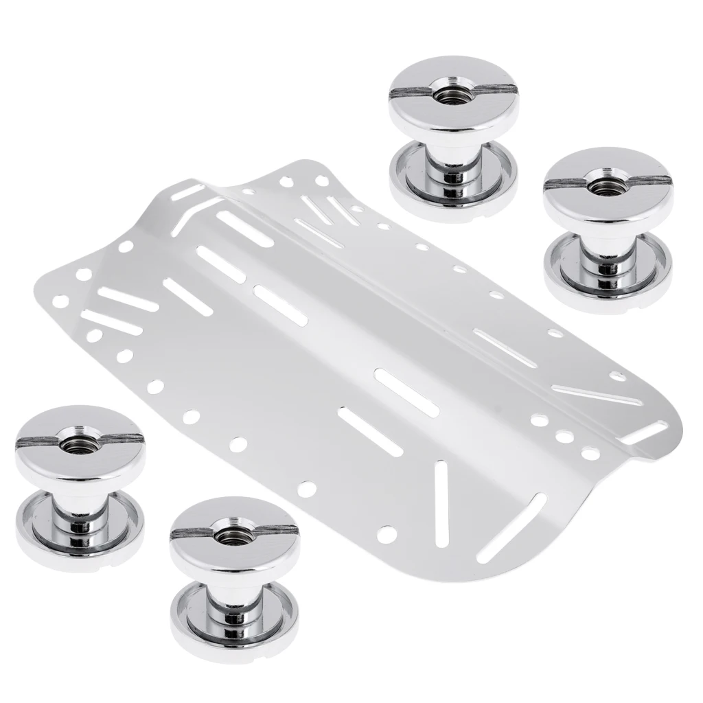 Aluminum Alloy Technical Scuba Diving BCD Harness Backplate& 4 Book Screws