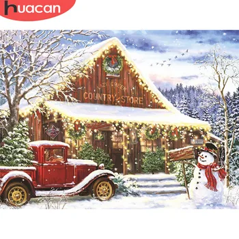

HUACAN Picture By Numbers Winter Scenery Drawing On Canvas HandPainted Art Gift DIY Oil Painting Christmas Kits Home Decor