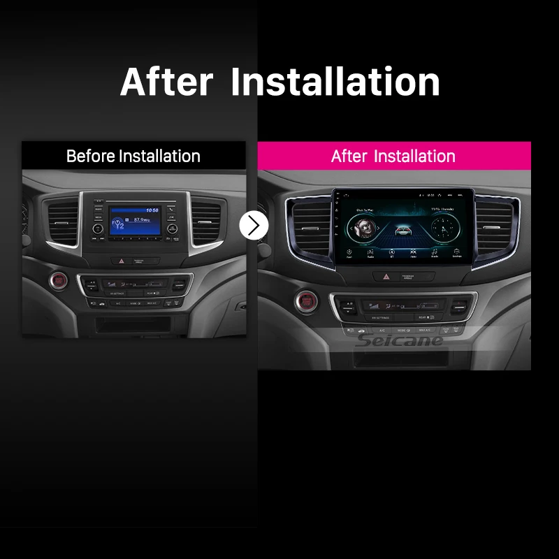 Seicane 2Din Автомагнитола Android 8,1 Автомобильный мультимедийный плеер стерео для Honda Pilot Поддержка Зеркало Ссылка OBD2 wifi gps