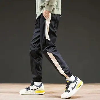 

Spring And Autumn Trend Wild Men's Overalls Fashion Men's Slimming Slim Tide Brand Casual Solid Color Nine-point Sports Pants