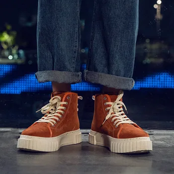 

Autumn New Men's High Top Shoes High Quality Comfortable Men Sneakers Light Breathable Trend Flats Shoe I3-92