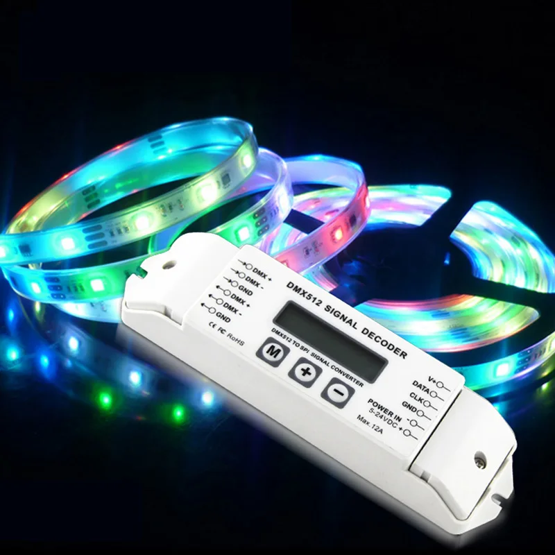 Bc-820 Dmx к Spi декодер сигналов конвертер Dmx512 Lpd6803 8806 Ws2811/2801 Ws2812B 9813 светодиодный пиксель светильник контроллер Dc5V-24V