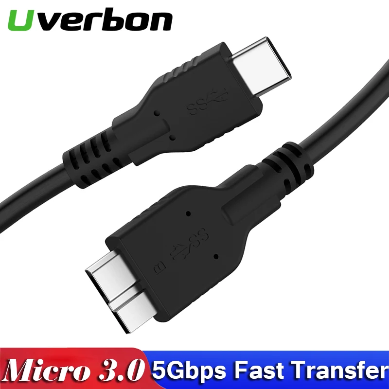USB C к Micro 3,0 Шнур type C к Micro B кабель для быстрой зарядки USB Micro 3,0 к type C 5 Гбит/с супер скорость для HDD кабель для передачи данных