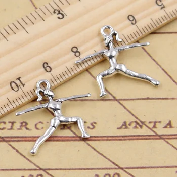 

10pcs Charms Gymnastics Player Gymnast Sporter 23x23mm Tibetan Silver Color Pendants Antique Jewelry Making DIY Handmade Craft
