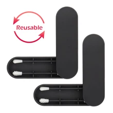 2Pcs Reusable Cotton Swab Ear Cleaning Cosmetic Silicone Buds Swabs Sticks Double-headed Recycling For Cleaning Makeup