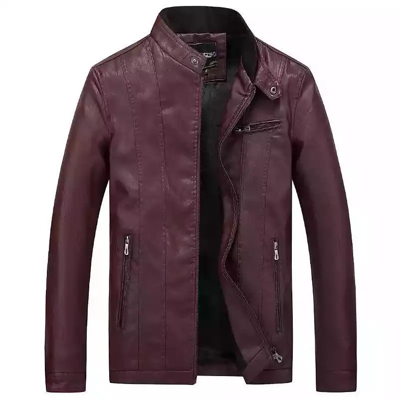 Мужская кожаная куртка зимнее пальто Chaqueta De Cuero Para Hombre искусственная мужская кожаная куртка пальто из искусственного меха Куртки из искусственной кожи