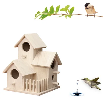 

Decor Hanging Decorative Bird House Farmhouse Creative Wooden Nest Home Decor