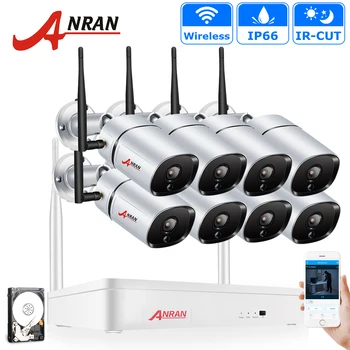 

ANRAN CCTV 8CH Security Camera System 1080P Plug&Play WIFI CCTV System Outdoor Night Vision Security Kit Home Security Cameras