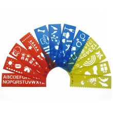 Мультфильм DIY выдалбливают выкрашенный шаблон Разнообразие мультфильм-образный эскизная доска многоцветная трафарет с кружевом окрашенный шаблон