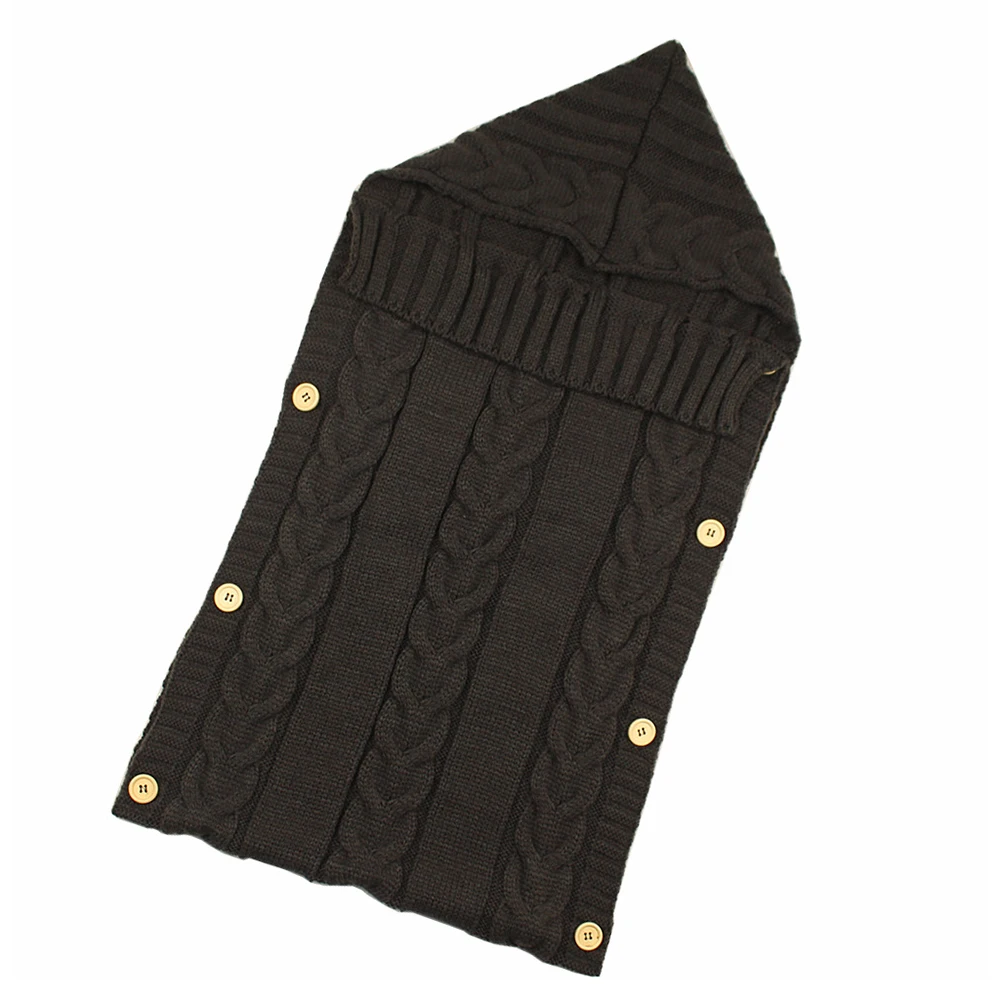 style2 dark gray LOOZYKIT, детский спальный мешок, конверт, зимний детский спальный мешок, муфта для ног, коляска, вязаный спальный мешок для новорожденных, пеленка, Вязаная Шерсть, Slaapzak - Цвет: style2 dark gray