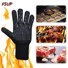 Best Offers 2pcs FSUP safety glove 500�C heat temperature resistant glove BBQ glove oven kitchen Fireproof Gloves for Microwave Oven Best Offers 2pcs FSUP safety glove 500�C heat temperature resistant glove BBQ glove oven kitchen Fireproof Gloves for Microwave Oven