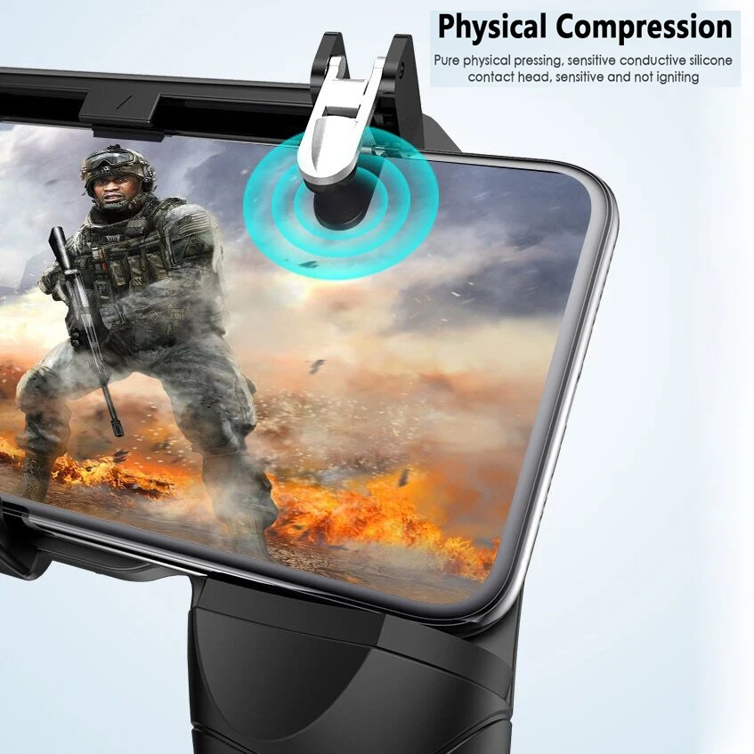 W18 Pubg Mobile Gamepad Pubg Controller for Phone L1R1 Grip with Joystick / Trigger Pubg Fire Buttons for iPhone Android IOS