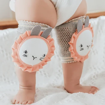 

0-3y baby knee protective stocking Infant kawaii leg warmer crawl cartoon shaped kneecap for boy creep kneelet