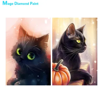 

Black cat Diamond Painting Round Full Drill Animal Cartoon Nouveaute DIY Mosaic Embroidery 5D Cross Stitch home decor gifts