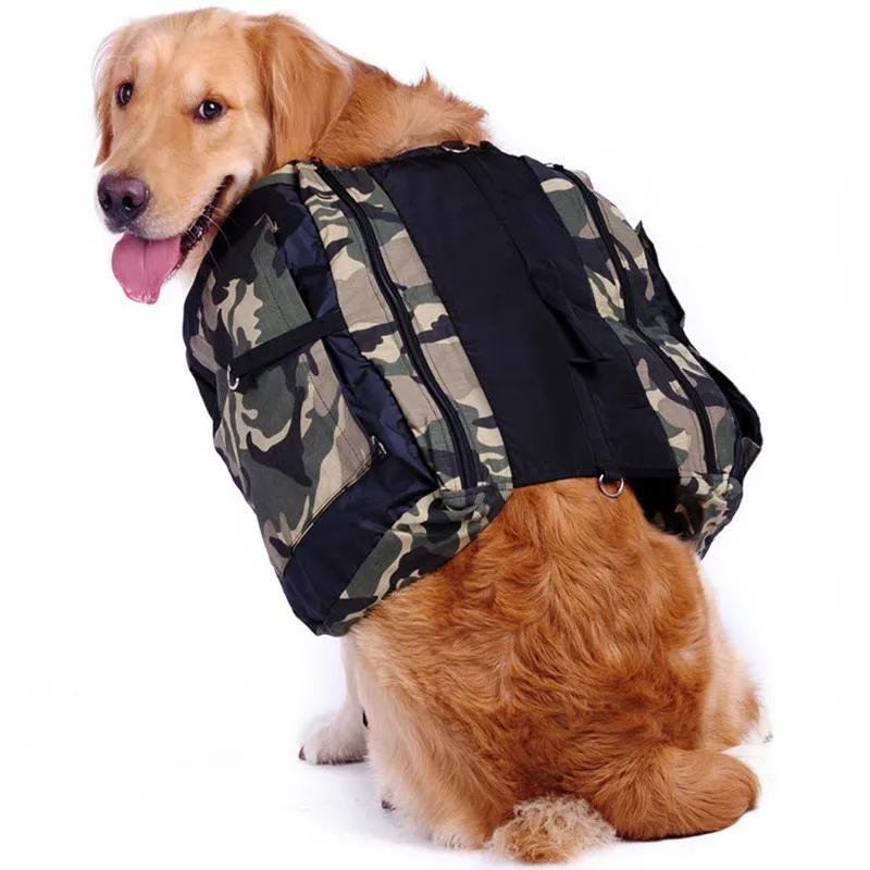 camouflage Водонепроницаемый Регулируемый рюкзак для питомцев из ткани Оксфорд, седельная сумка для собак среднего и большого размера, походные дорожные аксессуары для домашних животных - Цвет: camouflage