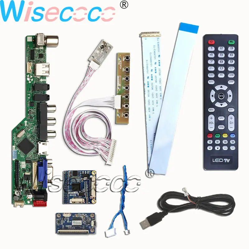 Wisecoco 15,6 дюйма 1366 × 768 тонкий ЖК-экран 7S5P WLED подсветка дисплея с сенсорной панелью LVDS к EDP HDMI VGA плата контроллера