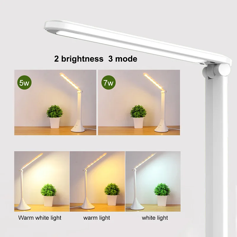 Eye Protect LED Table Light Touching 3 Level Dimmable Desk Lamp USB Chargeable Aluminum Alloy Folding Study Lamps