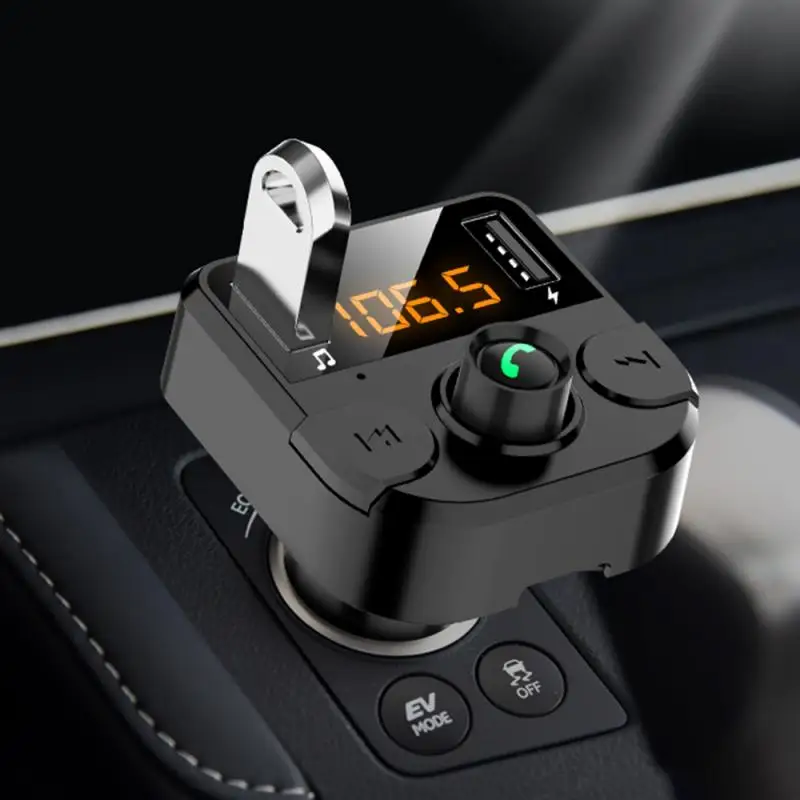 Reproductor de MP3 para coche, transmisor FM inalámbrico con Bluetooth 5,0, receptor de Audio manos libres, USB Dual 3.1A, reproductores de MP3 de carga rápida