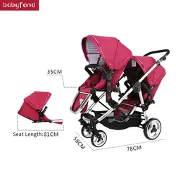 Коляска для близнецов до и после ребенка двойной тачки для мальчиков и девочек Близнецы складная детская коляска Детские автомобиль bebe