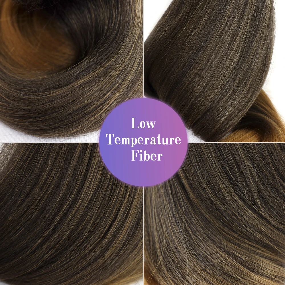 Pre Stretched Kanekalons Braiding Hair Easy Crochet Braid Hair Extension Yaki Straight Ombre For Woman Aigemei EZ Braids