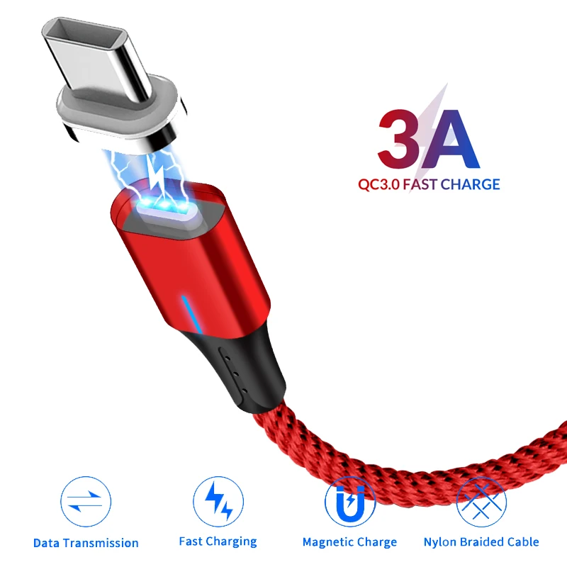 Магнитный кабель для быстрой зарядки для iPhone XS MAX XR 8 7 Plus Micro usb type C для SAMSUNG S10+ S9 XIAOMI Mi9 MIX3 2S